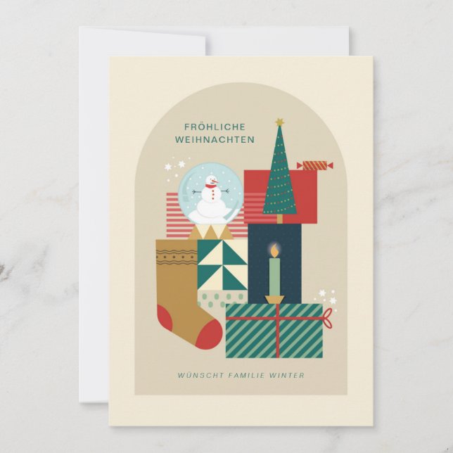 Cartão De Festividades Weihnachtskarte Mit Verschiedenen Gegensteanden (Frente)