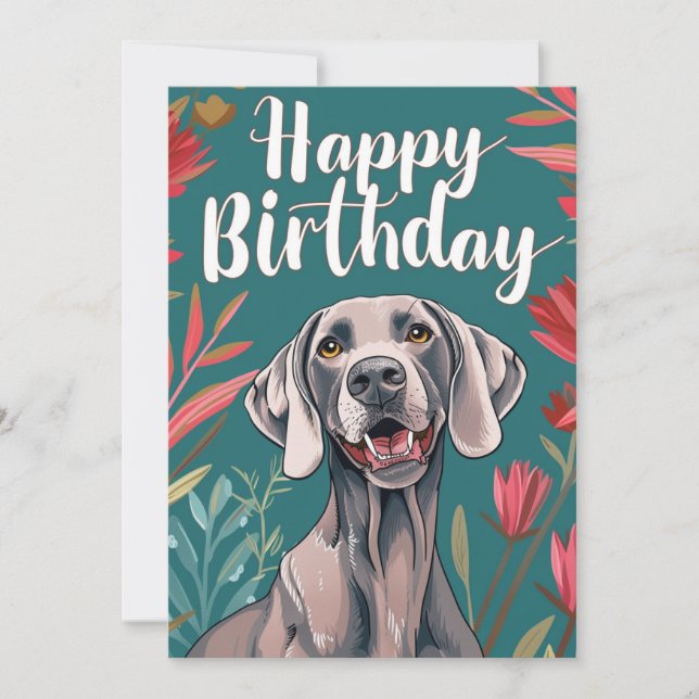 Cartão De Festividades Weimaraner Birthday (Frente)