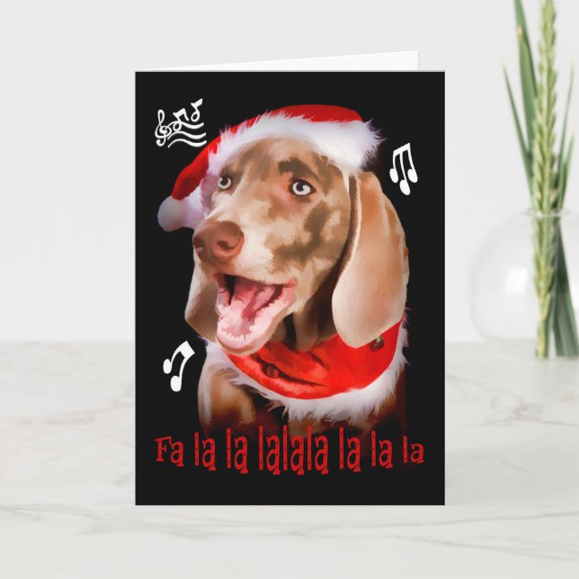 Cartão De Festividades Weimaraner Christmas Card (Frente)