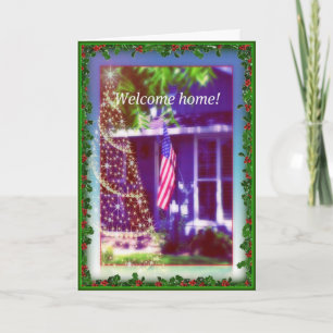 Cartão De Festividades Welcome Home and Merry Christmas  Military Card