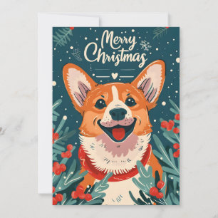 Cartão De Festividades Welsh Corgi Christmas