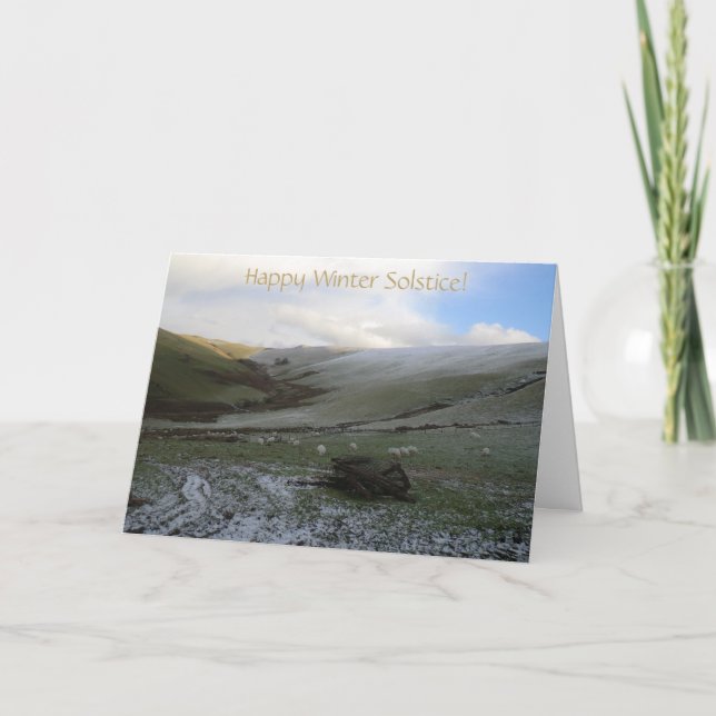 Cartão De Festividades Welsh Mountains Winter Solstice Blessings Card (Frente)