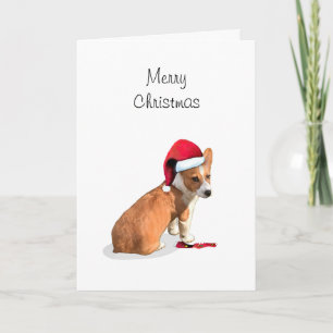 Cartão De Festividades Welsh Pembroke Corgi Feliz Natal