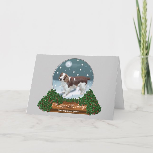 Cartão De Festividades Welsh Springer Spaniel presentes de Natal (Frente)