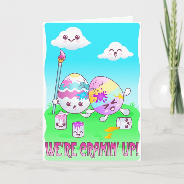 Cartão De Festividades We're Crackin' Up! greeting card (Frente)