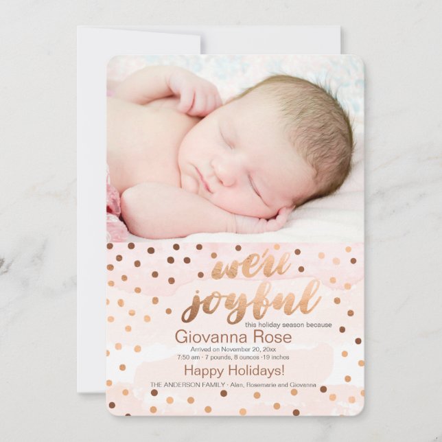 Cartão De Festividades We're Joyful Photo Holiday Card (Frente)