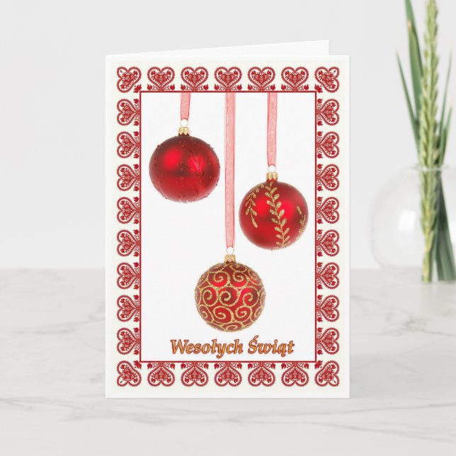 Cartão De Festividades Wesolych Swiat -Merry Christmas Card (Frente)