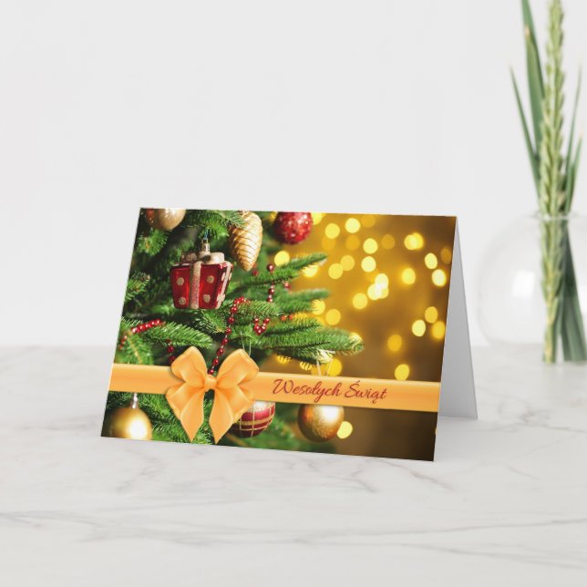 Cartão De Festividades Wesolych Swiat -Merry Christmas Card (Frente)