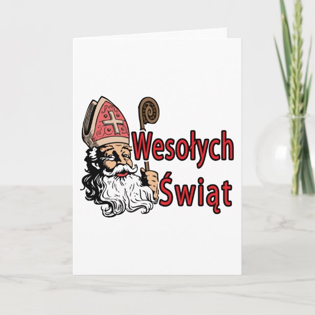 Cartão De Festividades Wesolych Swiat St. Nicholas (Frente)