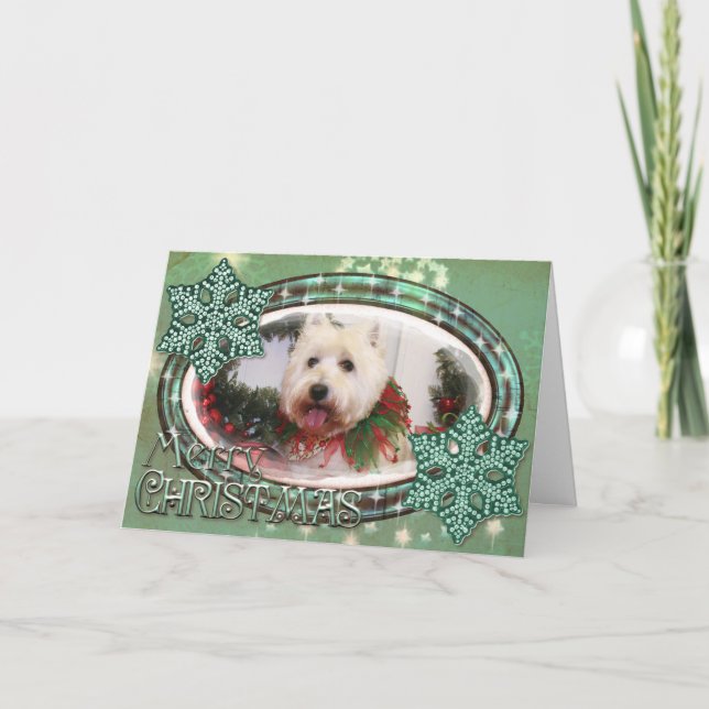 Cartão De Festividades West Highland Terrier Christmas Photocard (Frente)