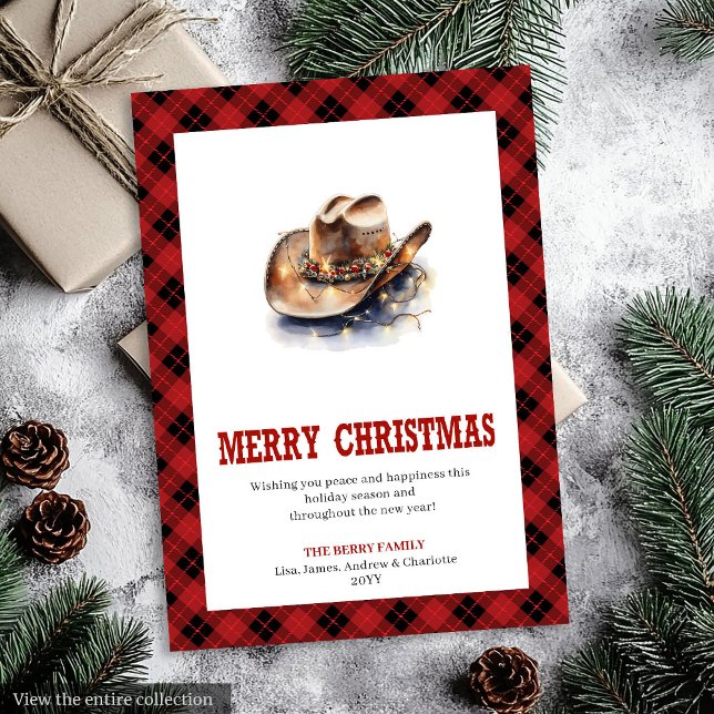 Cartão De Festividades Western Christmas card cowboy country theme (Western Christmas card cowboy country theme

)