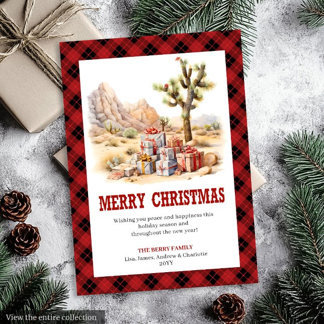 Cartão De Festividades Western Christmas card red black ranch style (Western Christmas card red black ranch style

)