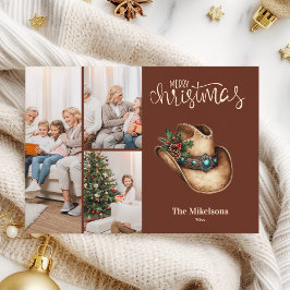 Cartão De Festividades Western Cowboy Hat Christmas 3 Photo