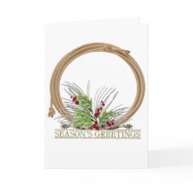 Western Season's Greetings With Lasso Ans Spurs