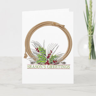 Cartão De Festividades Western Season's Greetings With Lasso Ans Spurs