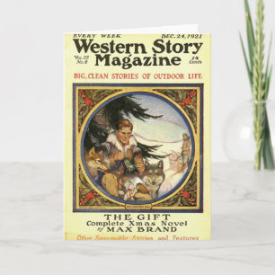Cartão De Festividades Western Story 1921 Christmas magazine