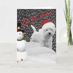 Cartão De Festividades Westie Deixe Nevar