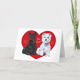 Cartão De Festividades Westie e Scottie Valentine