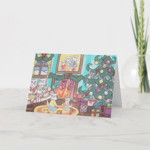 Cartão De Festividades westie family christmas