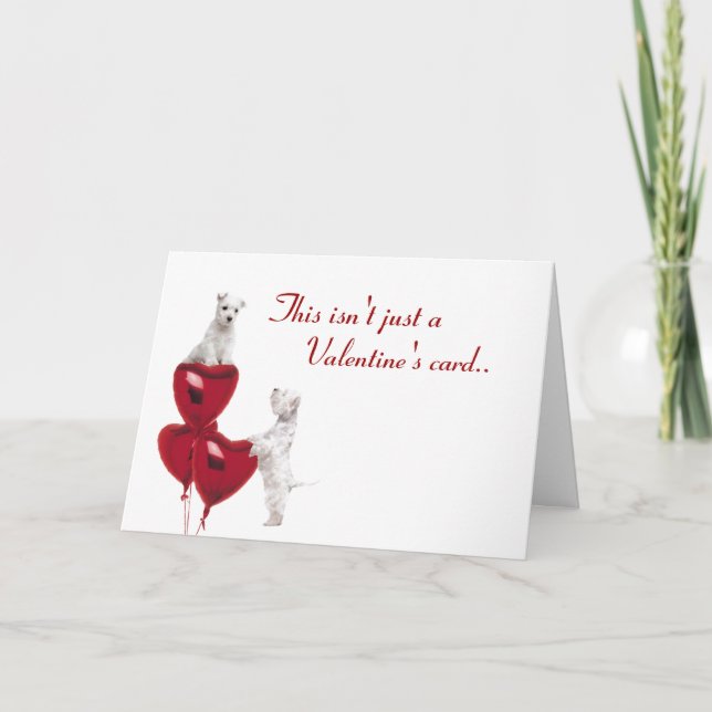 Cartão De Festividades Westie Puppy Love In A Envelope - segundo Nova Ver (Frente)