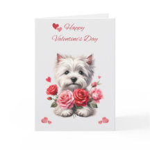 Westie with Hearts Valentine's Day Card