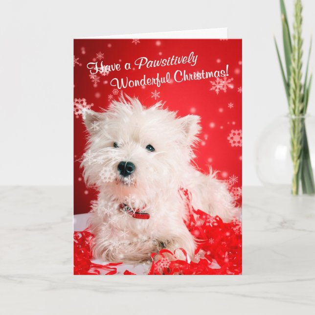 Cartão De Festividades Westie Wonderful Christmas Wishes2 Customize It #2 (Frente)