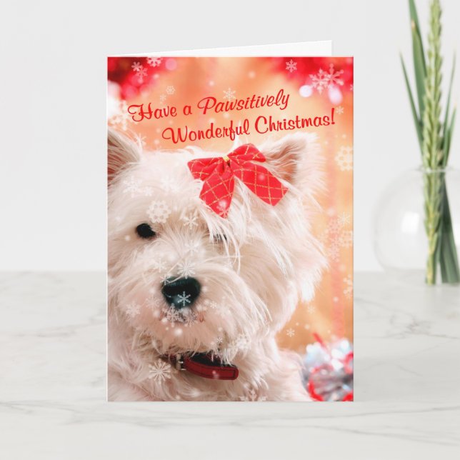Cartão De Festividades Westie Wonderful Christmas Wishes3 Customize It #2 (Frente)