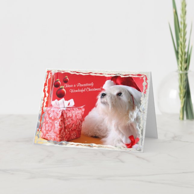 Cartão De Festividades Westie Wonderful Christmas Wishes4 Customize It #2 (Frente)