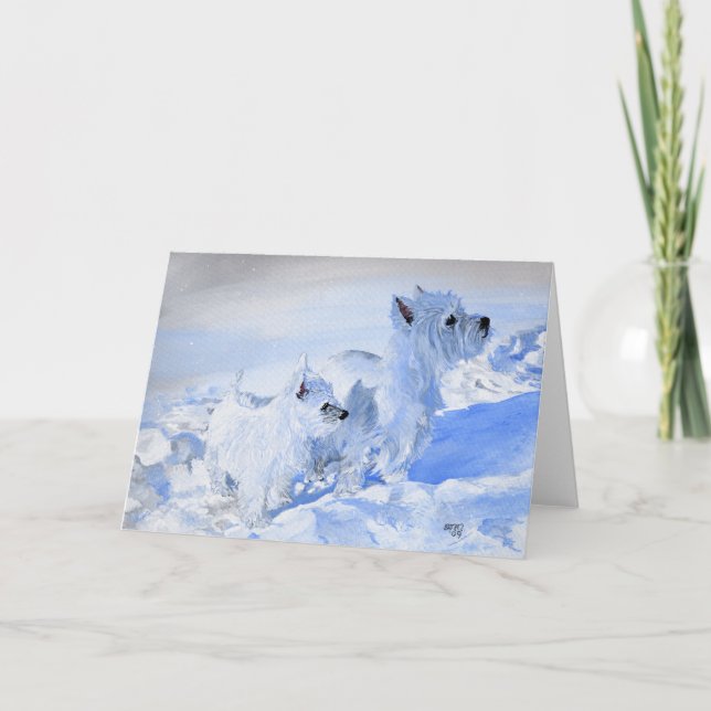 Cartão De Festividades Westies Adoram o inverno (Frente)