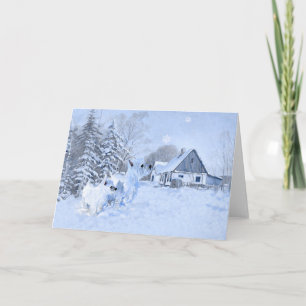 Cartão De Festividades Westies Amam o Inverno