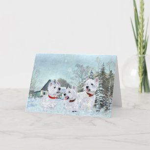 Cartão De Festividades Westies Amam o Inverno