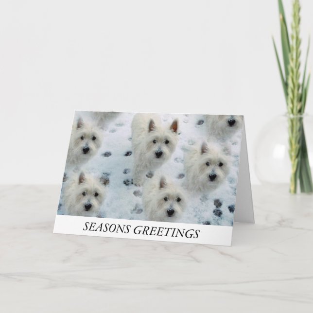 Cartão De Festividades Westies Snow Christmas Card Mum Dad Friend etc (Frente)