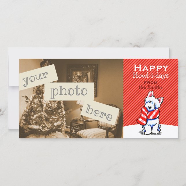 Cartão De Festividades Westin Xadrez Scarf Natal Vermelho Moderno (Frente)