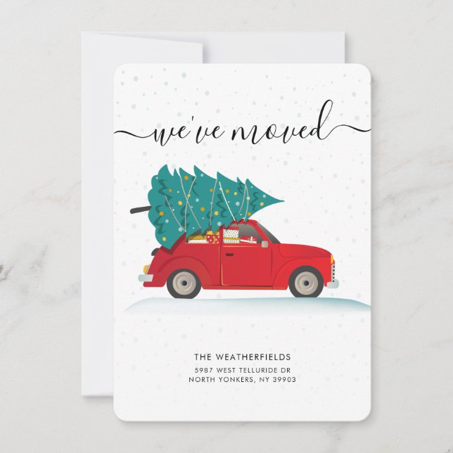 Cartão De Festividades We've Moved Christmas Moving (Frente)