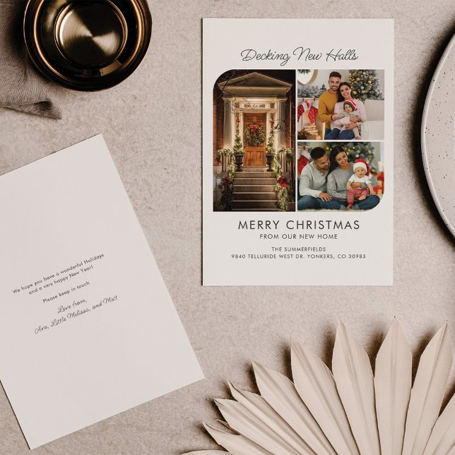 Cartão De Festividades We've Moved Decking New Halls Christmas Moving (Criador carregado)