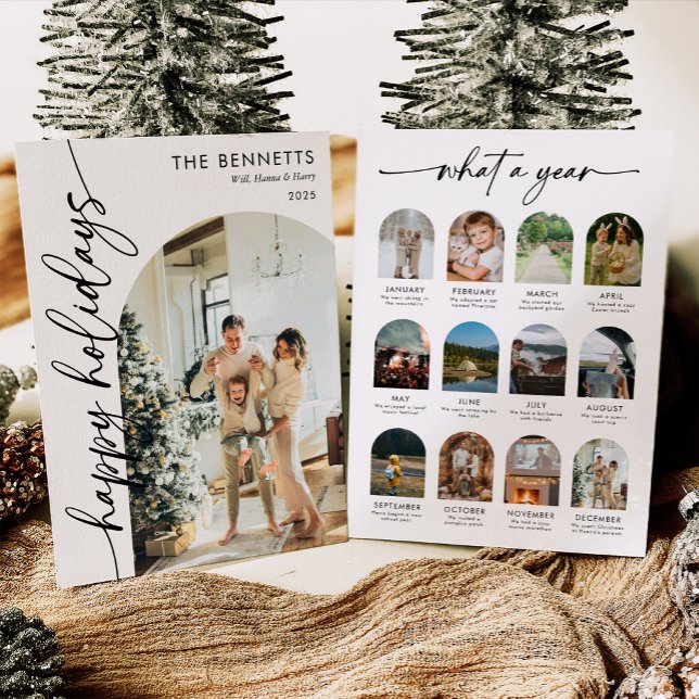 Cartão De Festividades What A Year Happy Holidays Photo (Criador carregado)