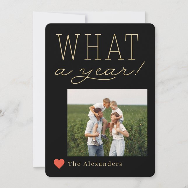 Cartão De Festividades What A Year Holiday Photo Card (Frente)