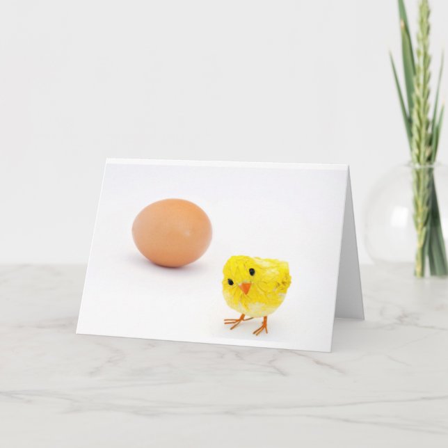 Cartão De Festividades what came first the chicken or the egg? (Frente)