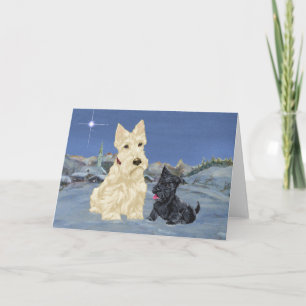 Cartão De Festividades Whaten Scottie e Pup Christmas