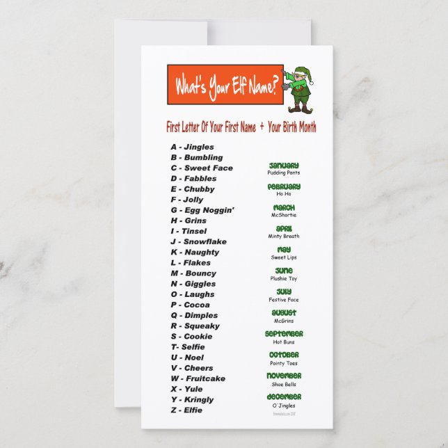 Cartão De Festividades What's Your Elf Name?  Holiday Greeting Card (Frente)