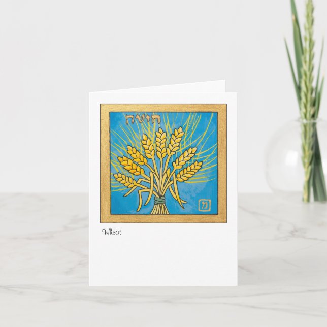 Cartão De Festividades Wheat, one of the seven species of Israel (Frente)