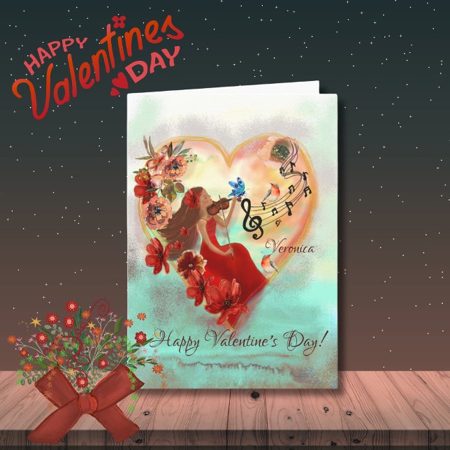 Cartão De Festividades Whimsic Women tocando placa de música (Whimsical Women playing music Card)