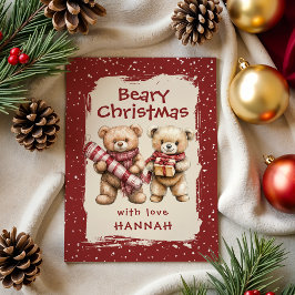 Cartão De Festividades Whimsical Bear Themed Classroom Christmas