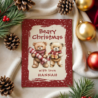 Cartão De Festividades Whimsical Bear Themed Classroom Christmas