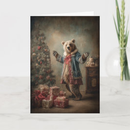 Cartão De Festividades Whimsical Christmas Bear