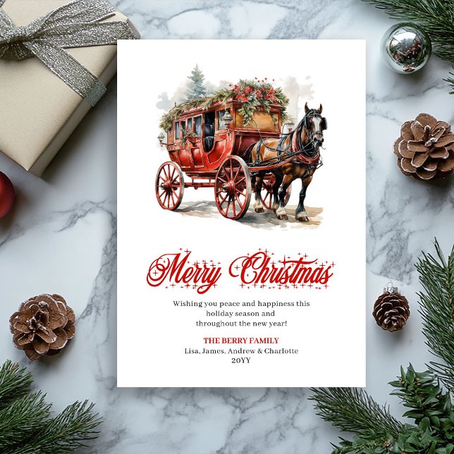 Cartão De Festividades Whimsical Christmas scene editable greeting card (Whimsical Christmas scene editable greeting card

)