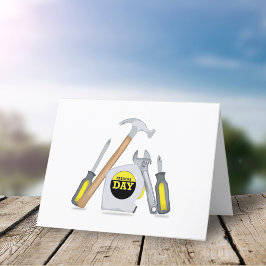 Cartão De Festividades Whimsical de ferramentas simples modernas do dia d