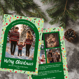 Cartão De Festividades Whimsical Doodle Christmas Arch 5 Photo