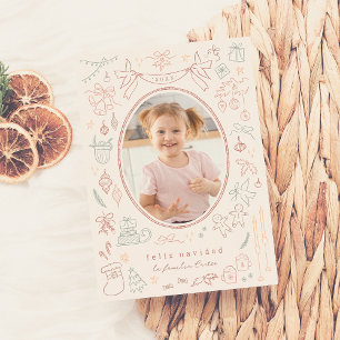 Cartão De Festividades Whimsical Doodle Feliz Navidad Espanhola