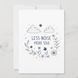 Cartão De Festividades Whimsical Floral Soul Quote Line Art